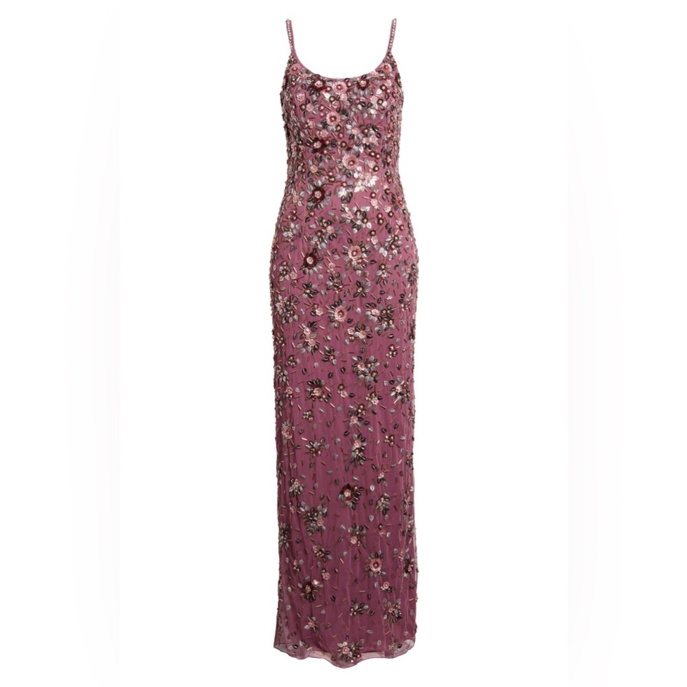 MAC DUGGAL Floral Beaded Column Gown PROM